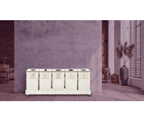 Jäteastia 90L x 5 lajitteluasema SORTER 90W5