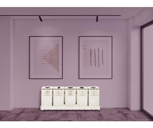 Jäteastia 90L x 5 lajitteluasema SORTER 90W5