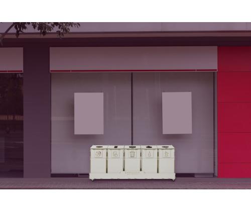 Jäteastia 90L x 5 lajitteluasema SORTER 90W5