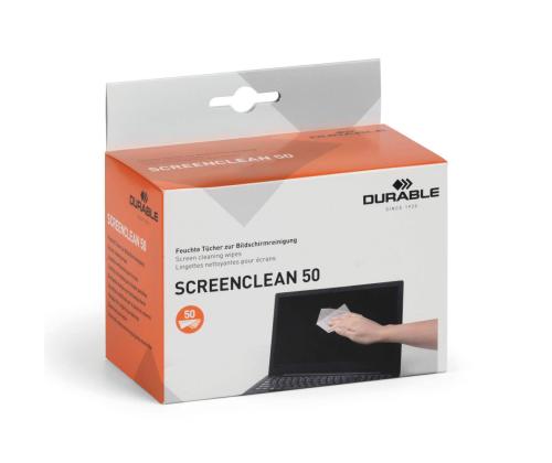Näytön puhdistuspyyhe Durable Screen Cleaning Wipes 50kpl/pkt