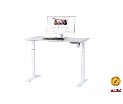 Säädettävä työpöytä SUN-FLEX EasyDesk 1200x600x15mm 1-moottori valkoinen