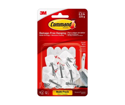 Ripustuskoukku 3M COMMAND 17067 metalli+läpinäkyvä S 225g 3 kpl pakkauksessa