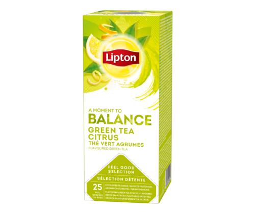 Vihreä tee LIPTON Green Citrus 25 kpl foliokuoressa