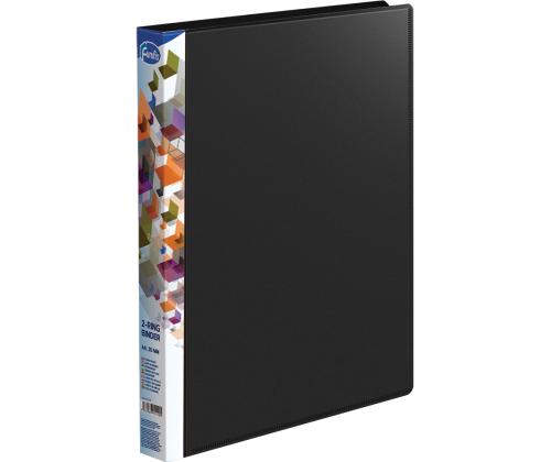 Rõngaskaaned A4 20mm 2r esikaanel kiletasku must