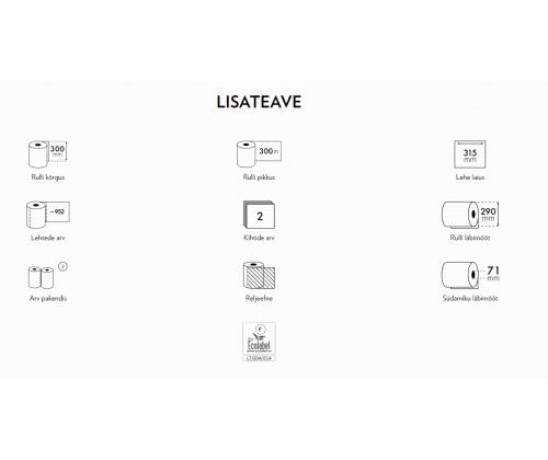 Kotitalouspaperi 2-kerroksinen GRITE Standart XXL 300, 952 arkkia