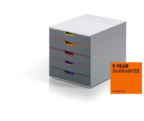 Laatikosto DURABLE 280x292x356mm 5-laatikkoa harmaa