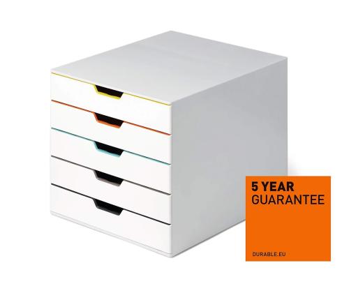 Laatikosto DURABLE 280x292x356mm 5-laatikkoa valkoinen