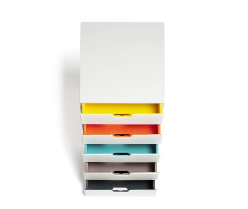 Laatikosto DURABLE 280x292x356mm 5-laatikkoa valkoinen