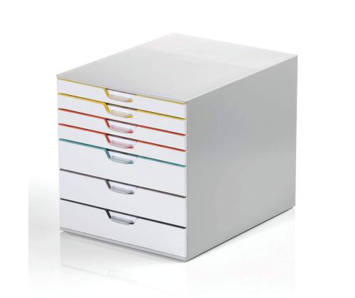 Laatikosto DURABLE 280x292x356mm 7-laatikkoa valkoinen
