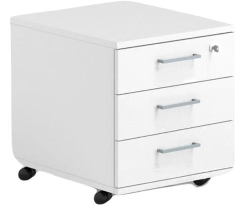 Laatikko pyörällä OPTIMA 415x500x510mm 3 laatikkoa valkoinen