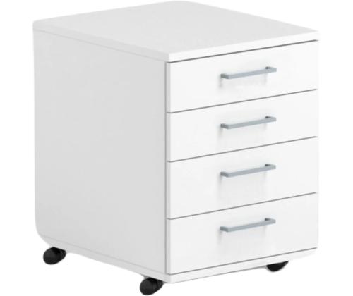 Laatikko pyörällä OPTIMA 415x500x638mm 4 laatikkoa valkoinen