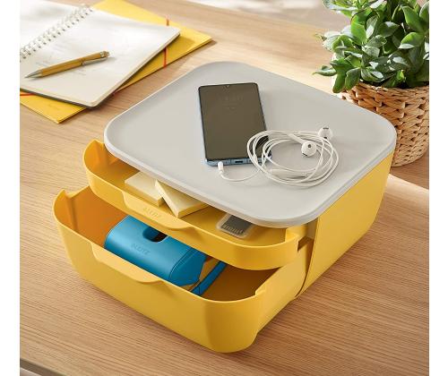 Laatikosto pöydälle LEITZ Cozy 2-laatikkoinen keltainen