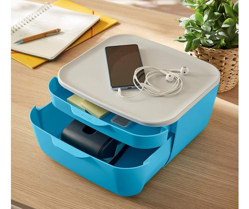 Laatikosto pöydälle LEITZ Cozy 2-laatikkoinen sininen