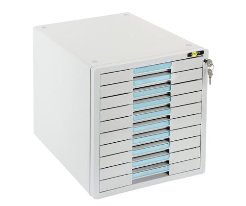 Laatikosto pöydälle KELTAINEN Yksi 10 laatikolla lukittava harmaa