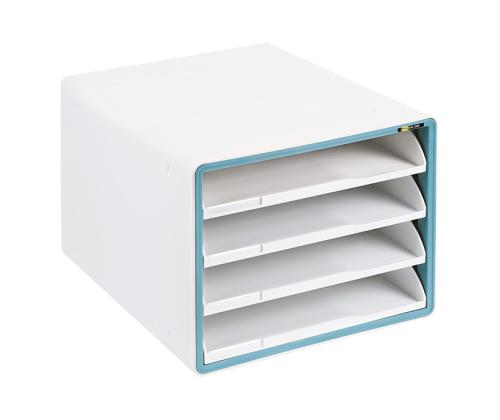 Pöytälaatikko YELLOW ONE 4 laatikolla, vaaleansininen