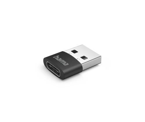 HAMA USB-sovitin, USB-C-liitäntä, USB-A-liitin, musta - Adapteri