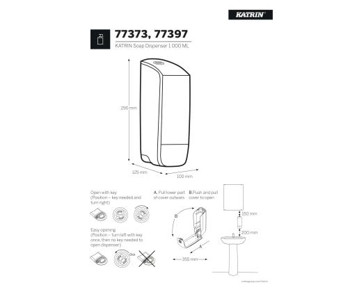 Saippua-annostelija manuaalinen 1000ml musta KATRIN (77397)
