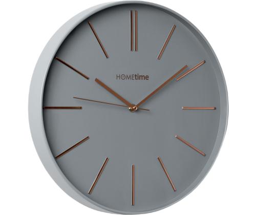 Seinäkello 30cm kultaisilla arabialaisilla numeroilla, harmaa runko