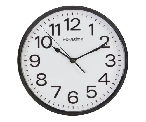 Seinäkello 30cm valkoinen lasi mustat numerot