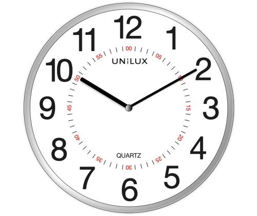 Seinäkello UNILUX Aria 28,5cm hopea