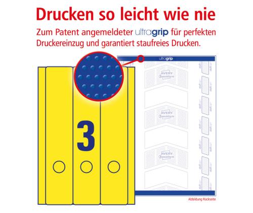 Seljaetikett registraatorile AVERY-Zweckform 61x297mm kollane 20tk