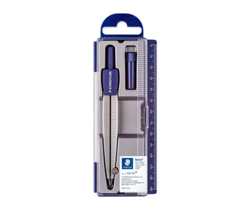 Ympyrä STAEDTLER Noris Club School + puuhiili ja viivain muovilaatikossa