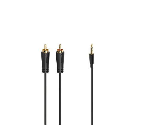 HAMA Audio Kaapeli, 3,5 mm - 2 RCA, kullattu, 1,5 m, musta - Kaapeli