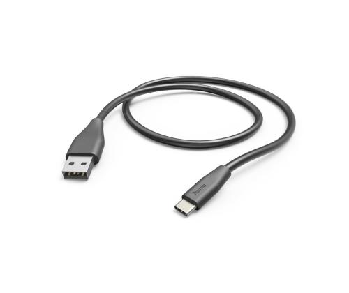 HAMA latauskaapeli, USB-A, USB-C, 1,5 m, musta - USB-kaapeli
