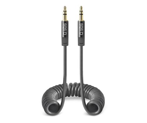 Kaapeli SBS Kelattu 3,5mm/3,5mm 25-130cm Musta