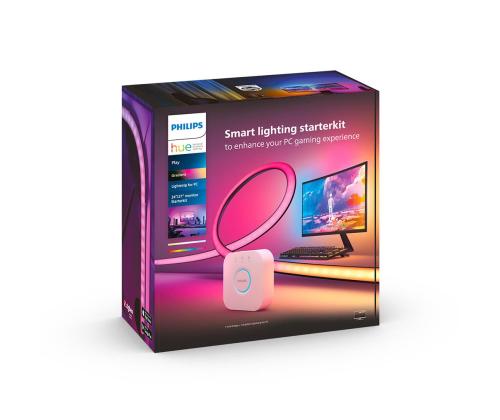 Philips Hue Play Gradient PC Lightstrip, 24''-27'' + silta, musta/valkoinen - LED-valonauha tietokoneille