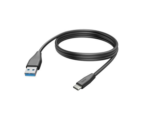 Hama latauskaapeli, USB-A, USB-C, 3 m, musta - USB-kaapeli