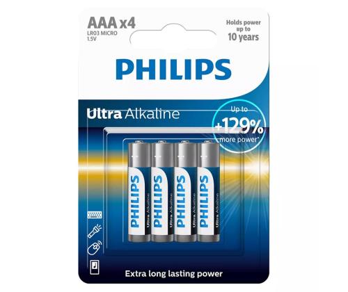 Philips Ultra Alkaline, AAA, 4 kpl - Paristot ja akut