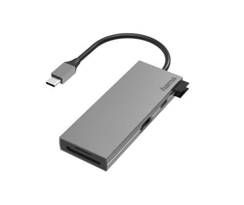USB-sovitin Hama USB-C-moniporttinen sovitin (6 liitäntää)