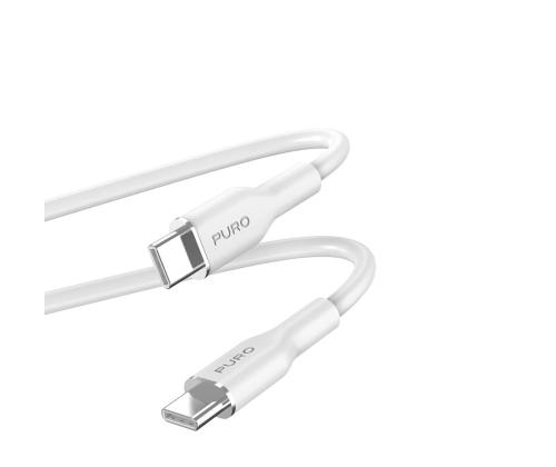 Puro Soft, USB-C / USB-C, 1,5 m, valkoinen - Kaapeli