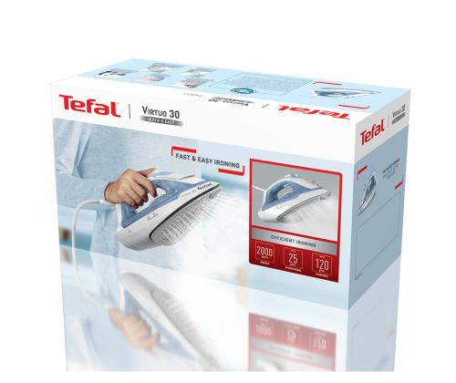 Tefal Virtuo 30, 2000 W, sininen - Höyrysilitysrauta
