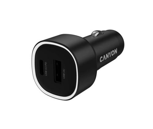 Canyon OnDrive 48, USB-A, USB-C, 48 W, musta - Autolaturi