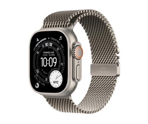 Apple Watch Ultra 3, 49 mm, Titanium Milanese Loop, keskikokoinen, Titanium - Älykellot