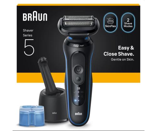 Braun Series 5, Wet & Dry, musta/sininen - Pardel