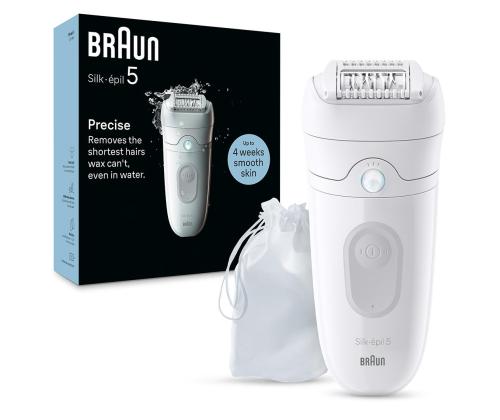 Braun Silk epil 5, märkä- ja kuivakäyttö, valkoinen - Epilaattori