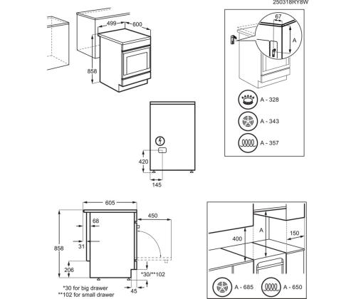 AEG SteamBake, 58 L, leveys 50 cm, ruostumaton teräs - Keraaminen keittotaso