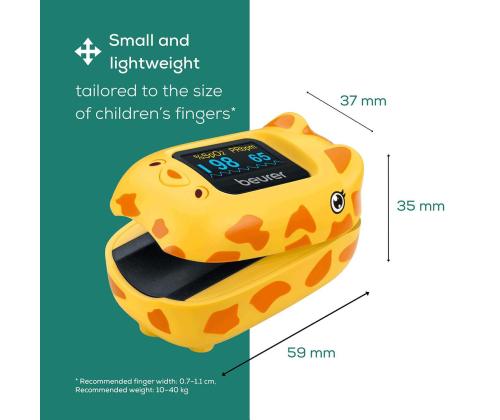 Beurer PO13 Kids, keltainen - Pulssioksimetri lapsille