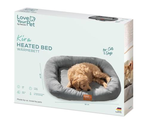 Beurer Kira, harmaa - Lämmitetty lemmikkisänky