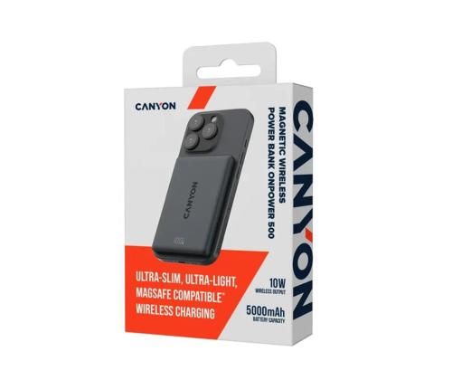 Canyon On Power 500. 5000 mAh, musta - Akkupankki