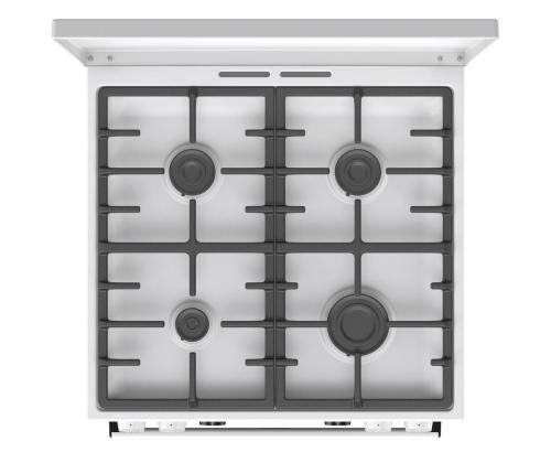 Gorenje, 71 L, leveys 60 cm, valkoinen - Kaasuliesi, jossa on sähköuuni