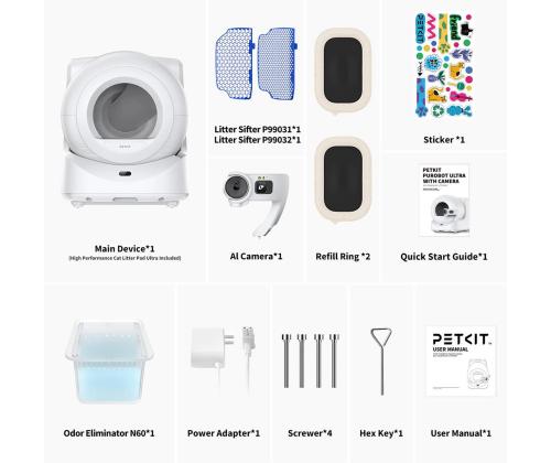 Petkit Purobot Ultra, valkoinen - Automaattinen kissanpentulaatikko