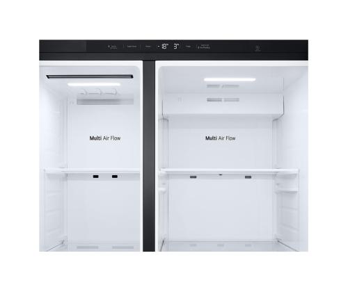 LG, Vesi- ja jääannostelija, 641 L, korkeus 179 cm, musta - SBS-Külmik