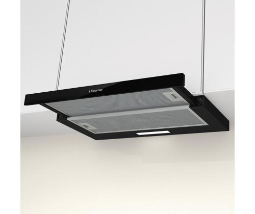 Hisense, 450 m³/h, leveys 60 cm, musta - Integroitu ilmanpuhdistin