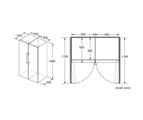 Bosch Series 4, NoFrost, 346 L, korkeus 186 cm, musta - Jääkaappipakastin