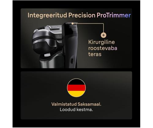 Braun Series 9 Pro+ Wet & Dry, 6-osainen SmartCare-keskus ja PowerCase-matkalaukku, tummanharmaa - Pardel