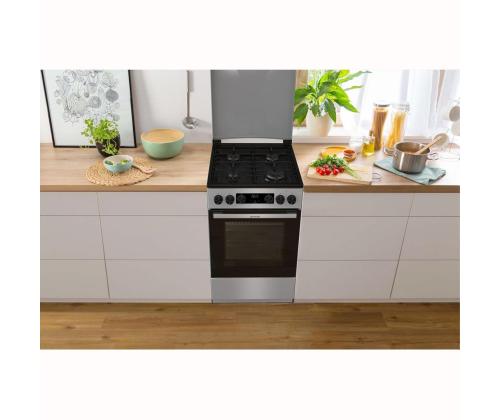 Gorenje, 70 L, leveys 50 cm, harmaa - Kaasuhella, jossa on sähköuuni